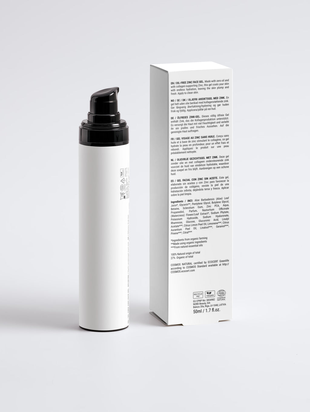 Oil-Free Zinc Facial Gel — Mattifying & Hydrating 50 ml